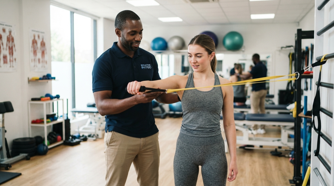 Physiotherapist guiding rehabilitation