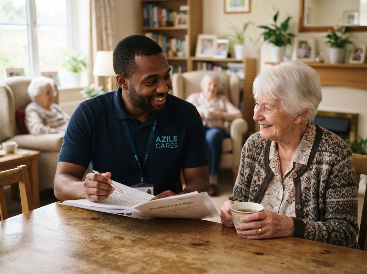 Male care worker in a community care setting